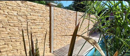 Muro Premoldeado De Hormigon Simil Laja Piedra