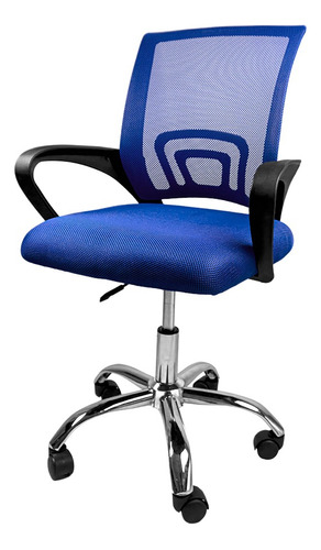 Silla De Oficina T-go Ruedas Giratoria Ergonómica Acolchado Color Azul Material del tapizado Mesh