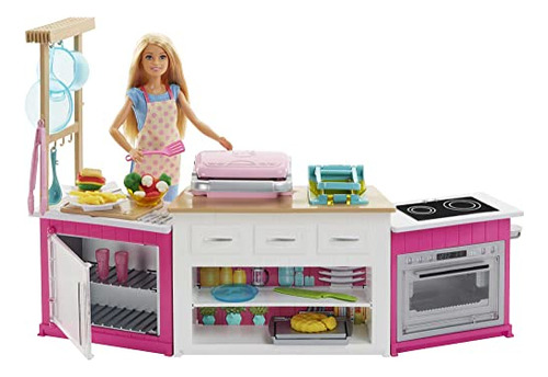 Set De Cocina De Barbie Con Luces Para Muñecas, Sonidos, Mol