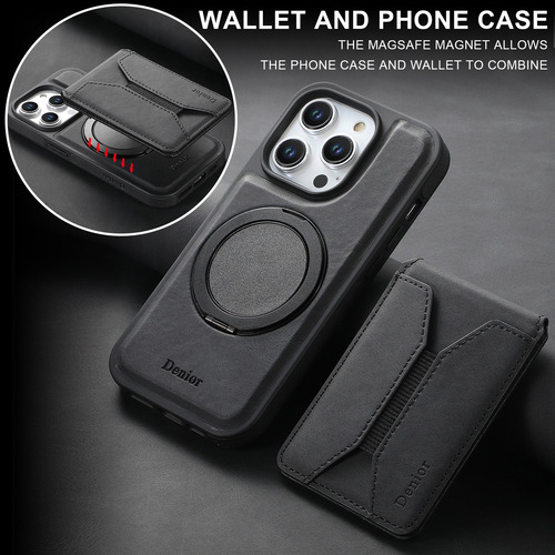 Capa De Couro 2 Em 1 Com Anel Giratório Para Iphone16