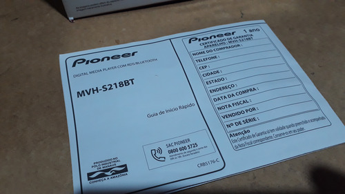 Radio Pioneer Mvh-s218bt Conservadissimo. (Usado)