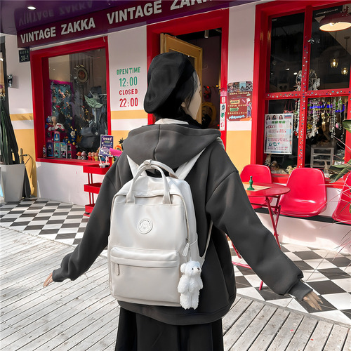 A Mochila Kawaii Aesthetic Para Mujer, Diseño De Oso, Color Azul