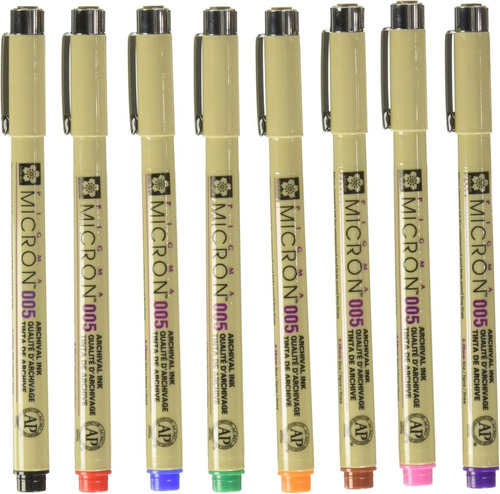 Sakura Pigma Micron 005 8 Colores, Tinta Pigmentada