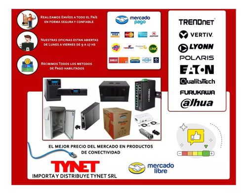 Switch 8 Puertos Bocas Gigabit Incluye Fuente Smart Dip Vlan