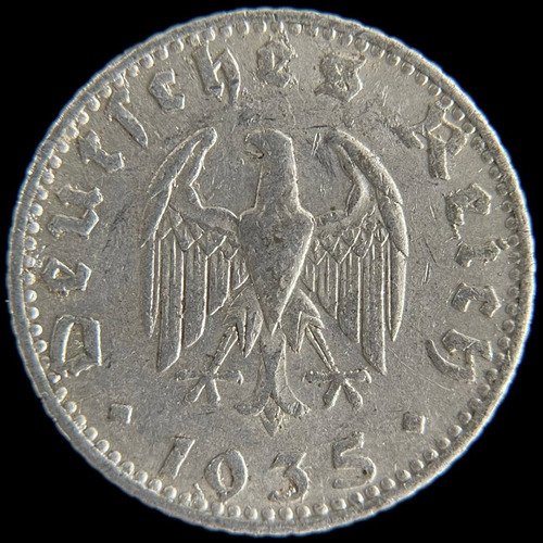 Alemania, Tercer Reich, 50 Reichspfennig, 1935 J. Vf