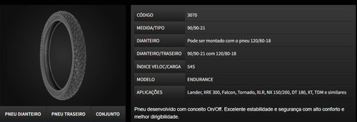 Pneu Dianteiro Technic Endurance 90/90-21 Lander Teneré Xre3