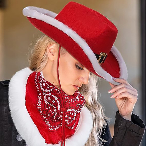 Gorro De Vaquero Navideño, Gorro De Papá Noel Con Bufanda,