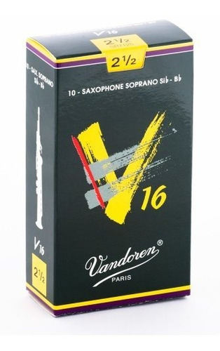 Cañas Vandoren Sr7125 Saxofón Soprano V16 Fuerza 2.5; Caja