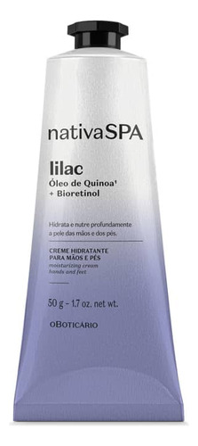 Creme Hidratante Para Mãos E Pés Nativa Spa Lilac Oboticário