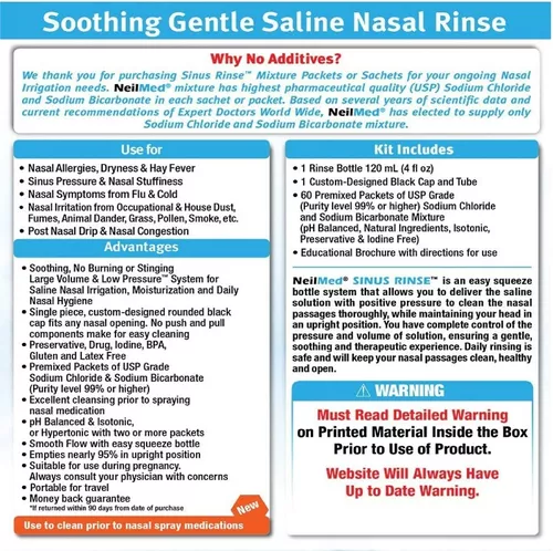 NeilMed Sinus Rinse Pediátrico Enjuague Nasal Salino Kit