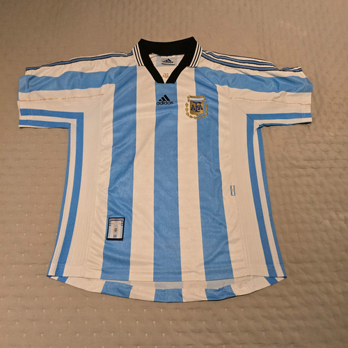 Camiseta Seleccion Argentina Titular 1998 Original. Talle L (Usado)