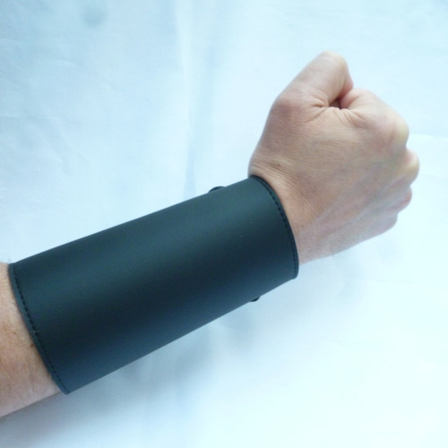 Muñequera Antebrazo De Cuero Liso Vikingo 15cm Que Sea Rock