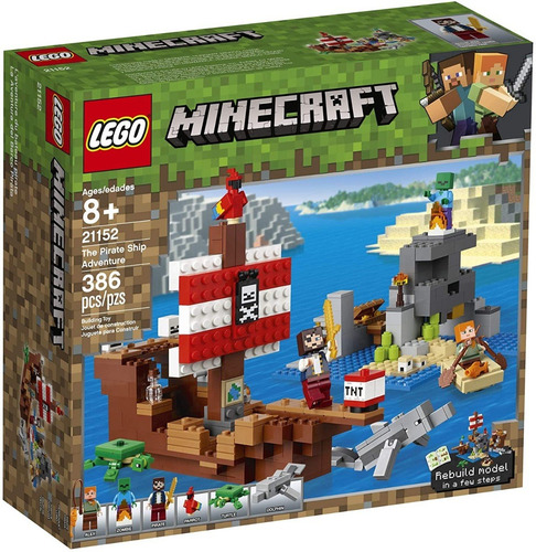 Lego Minecraft 21152 La Aventura Del Barco Pirata 241 Pzs