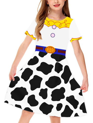 Vestido Jessie De Halloween Para Niña, Vestido Estampado Bla