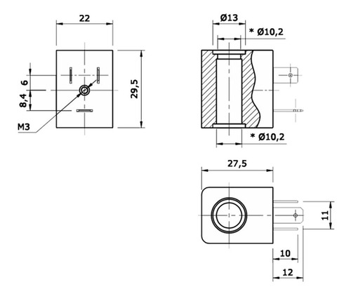 10 Un Bobina Solenóide Orifício 10mm 24v Válvula Pneumática