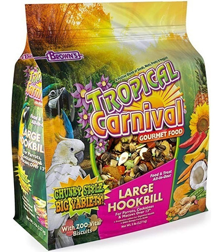 Brown Tropical Carnival Zoo-vital Loro Grande Y Macaw Pellet