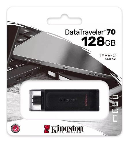 Memoria Usb Kingston Datatraveler 70 Dt70 128gb 3.2 Gen 1