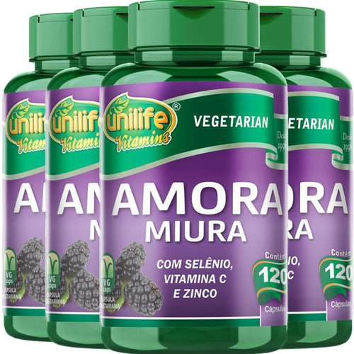 4x Amora Miura Vitaminas E Minerais 120 Cáps  - Alívio Tpm