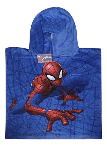 Bata Poncho 100% Algodón 50 X 50 Cm Spiderman Marvel