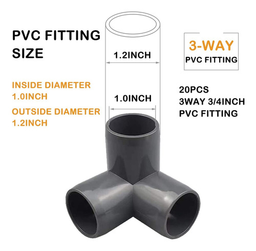 Accesorios De Pvc De 3 Vías 10pcs Codo De Montaje En T De Pl