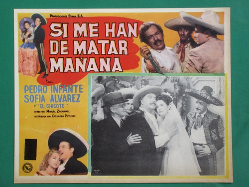 Pedro Infante Si Me Han De Matar Mañana Cartel De Cine 5