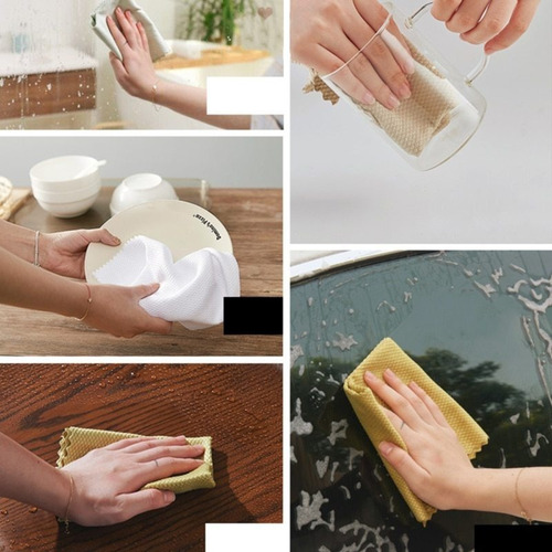 10 Paños Para Limpiar Vidrio Con Diseño Escamas De Pescado