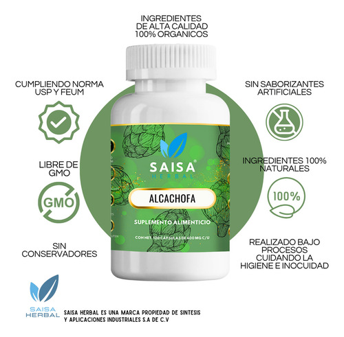Apio Deshidratado 120 Cápsulas SAISA HERBAL | Diurético Natural, Apoyo Digestivo y Antiinflamatorio | 100% Puro
