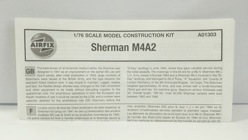 Maqueta Tanque Sherman M4a2 - Airfix 1/76