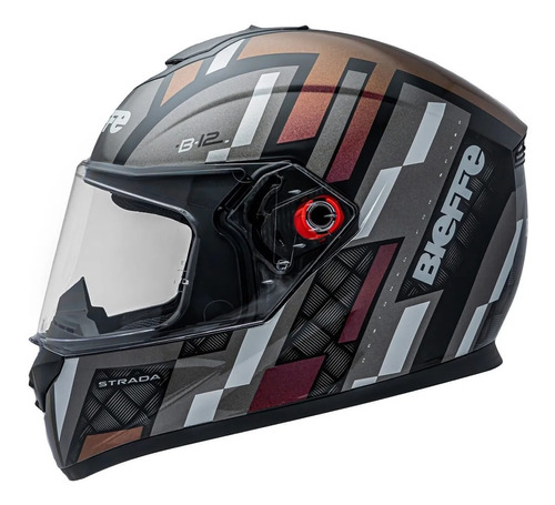 Capacete Moto Bieffe Helmets B12 Strada Preto Camaleão N62