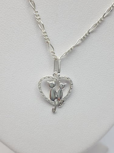 Imagen 1 de 3 de Dije De Gato Plata Ley .925 Incluye Cadena 09 ¡envio Gratis!