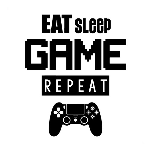 Adesivo Várias Cores 96x115cm - Eat Sleep Game Repeat Games