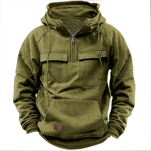 Sudadera Con Capucha De Color Liso Para Hombre