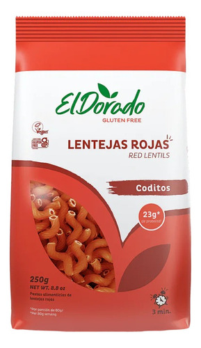 El Dorado Pasta De Lentejas Rojas Codito - 250g