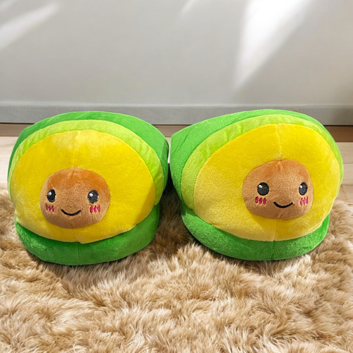 Pantufla Peluche Aguacate Feliz 21-26 Moda Invierno Comfort