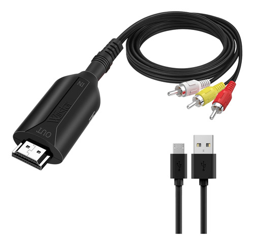 Adaptador De Cable Compuesto Av/rca Cvbs A Hdmi (macho) 1080