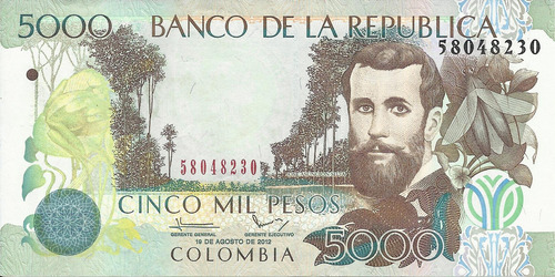 Colombia 5000 Pesos 19 Agosto 2012