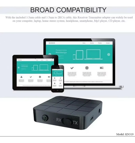 Receptor Y Transmisor De Audio Bluetooth Con Conector Aux De
