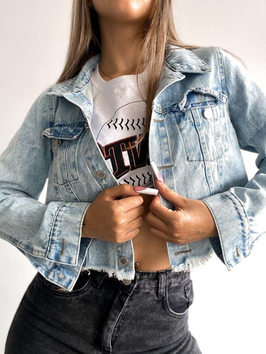 Campera Jean Desgaste Puntas La Más Buscada