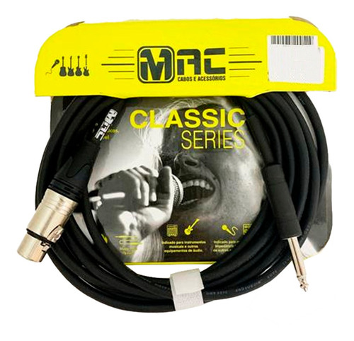 Cabo Para Microfone Mac Classic P10 Xlr 0,91m Mc03pb