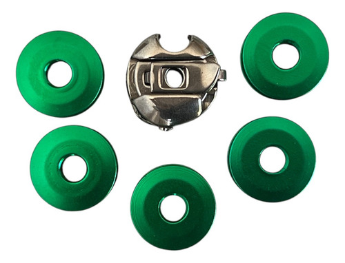 Bobina Y 5 Carretes Verdes Para Máquina Recta Industrial