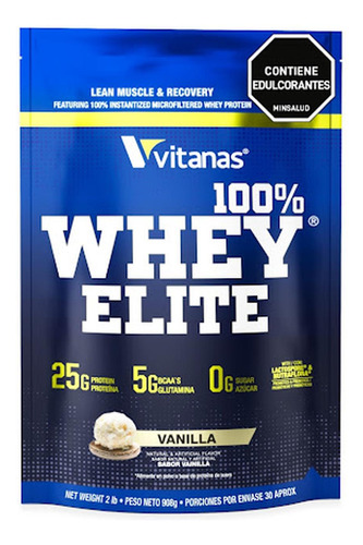 Proteína Whey Elite 100% Vainilla Bolsa X 908 Gr