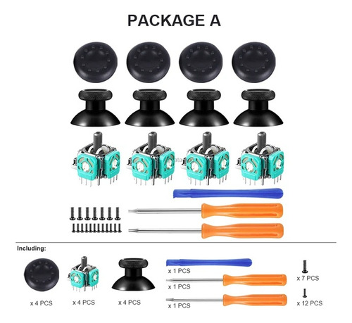 Kit De Reparación De Joystick Xbox One, 34 Piezas