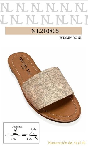 Imagen 2 de 2 de Sandalia Dama Nicole Lee Original Nl210805 Beige