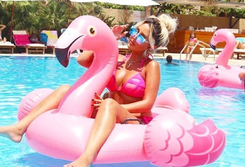 Flamingo Salvavidas Inflable Alberca 142x137 Cm Intex 57558 Rojo