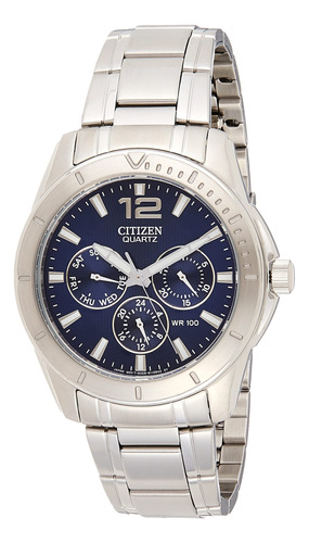 Citizen Reloj De Acero Inoxidable Para Hombre Con Esfera Azu