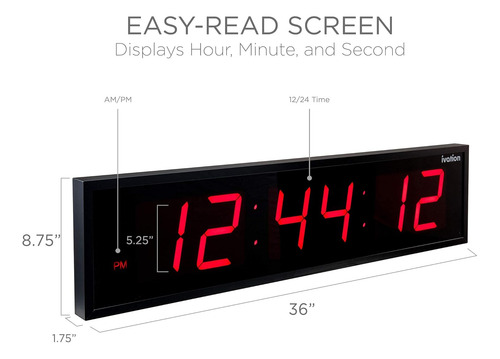 Reloj Digital Led Grande Con Cronometro, Alarma, Termometro