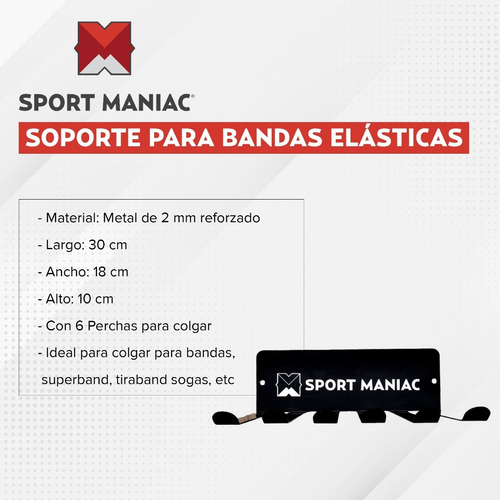 Imagen 2 de 3 de Soporte Para Bandas Elasticas Tiraband Superband Sogas Chico