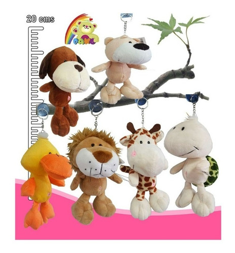 Lote Pack 12 Peluches Con Chupon Animal Selva 20 Cm Surtidos