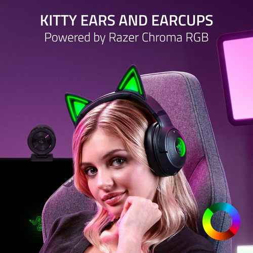 Auriculares Razer Kraken Kitty V2 Bt Inalámbricos Rgb Con Ba