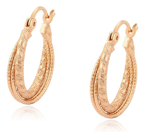 Aretes Arracadas Aros Diamantados Oro Laminado 18k